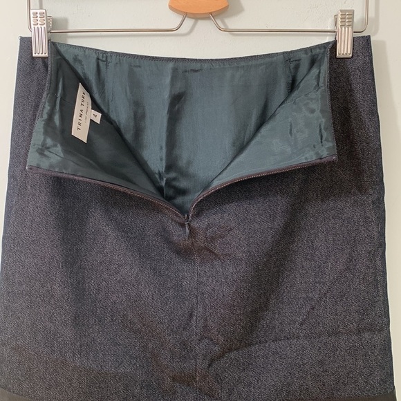 Trina Turk LA | Mermaid Lace Flared Peplum Ruffle Denim Fully Lined Midi Skirt 4 - Picture 14 of 16